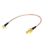 Cáp RF đồng trục 15cm SMA cái sang MCX đực góc phải RG316, SMA cái sang MCX đực