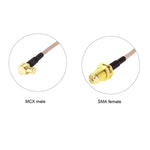 Cáp RF đồng trục 15cm SMA cái sang MCX đực góc phải RG316, SMA cái sang MCX đực