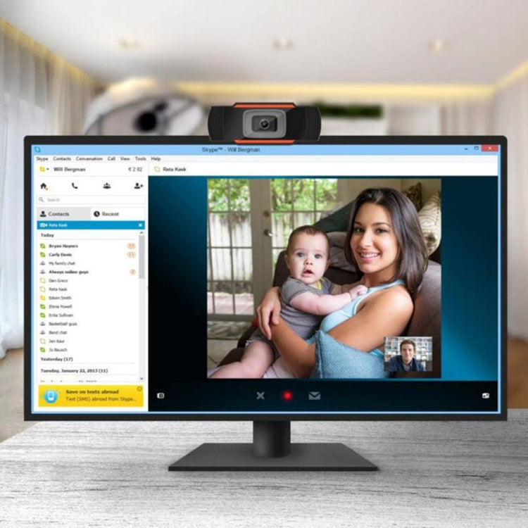 Webcam HD 480P A870 360 độ USB 2.0 cho PC có micro dùng Skype, dài cáp 1.4m, A870 (Cam), A870 (Đen)