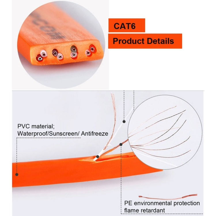 Cáp mạng Ethernet LAN CAT6 siêu mỏng phẳng dài 5m, Đầu nối RJ45, Chiều dài: 5m