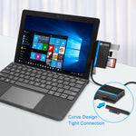 ROCKETEK RT-SGO737 Hub giao diện 2 USB 3.0 + Micro USB cho Microsoft Surface Go, với 2 khe thẻ TF & SD, RT-SGO737