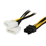 Cáp nguồn card đồ họa 18cm hình chữ Y 8 chân PCI Express sang đôi 4 chân Molex, 8 chân cái sang đôi 4 chân đực