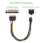 Cáp nguồn card đồ họa video SATA 20cm 15 chân sang 6 chân PCI Express, SATA 15 chân sang 6 chân cái