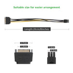 Cáp nguồn card đồ họa video SATA 20cm 15 chân sang 6 chân PCI Express, SATA 15 chân sang 6 chân cái