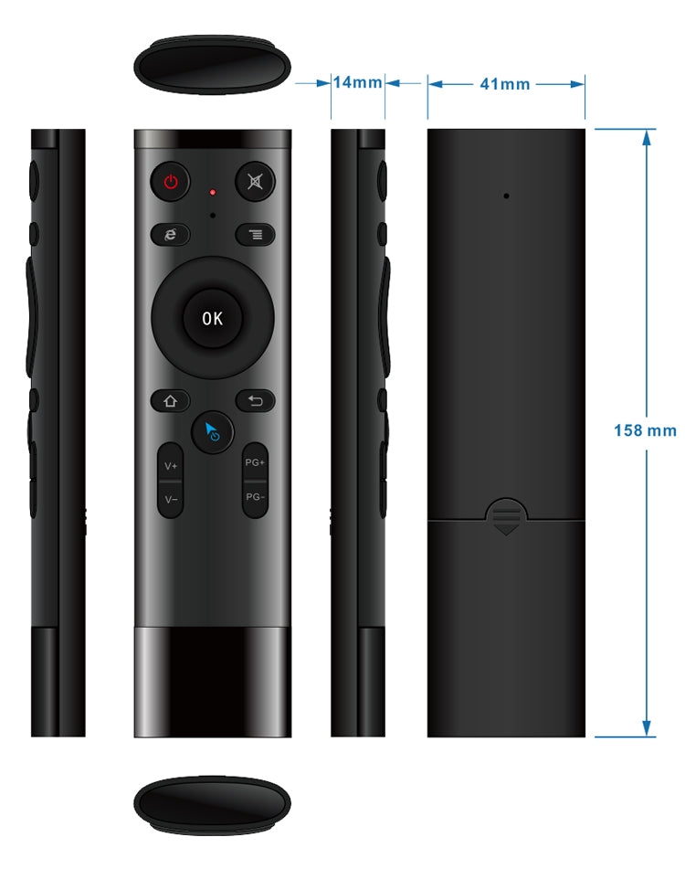 Điều khiển từ xa chuột bay không dây RF 2.4G Q5 3D thời trang, bề mặt chải