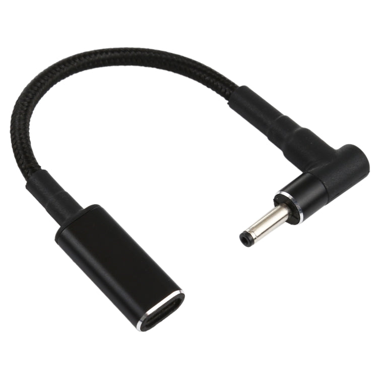 Cáp bện nylon PD 100W 18.5-20V 3.0 x 1.0mm góc sang USB-C / Type-C, 3.0 x 1.0mm