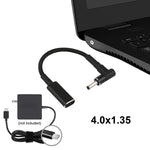 Cáp bện nylon PD 100W 18.5-20V 4.0 x 1.35mm góc sang USB-C / Type-C, 4.0 x 1.35mm