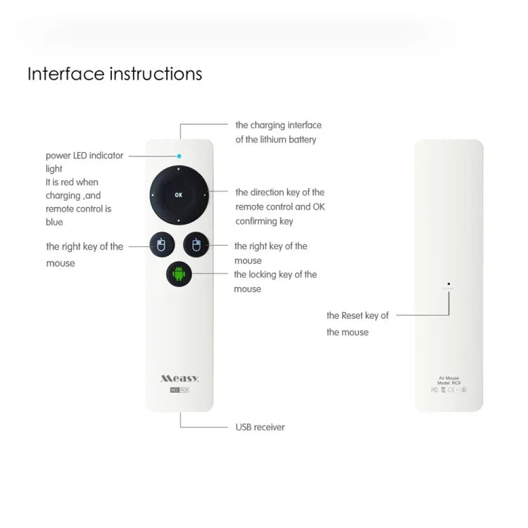 Điều khiển từ xa bàn phím không dây Measy RC9 2.4GHz Fly Air Mouse, RC9