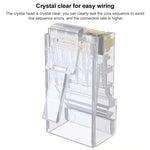 10 cái đầu nối RJ45 Cat6e không che chắn Pass Through Modular Plug, Cat6e không che chắn Pass