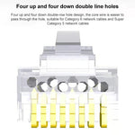 10 cái đầu nối RJ45 Cat6e không che chắn Pass Through Modular Plug, Cat6e không che chắn Pass