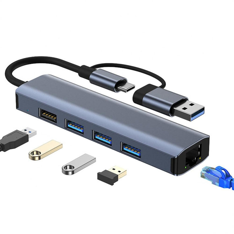 Trạm Đế Đa Năng BYL-2208TU 5 trong 2 USB + USB-C / Type-C Sang USB HUB Adapter, BYL-2208