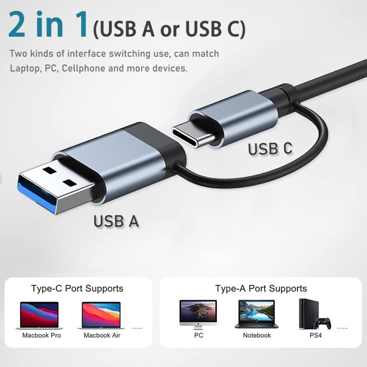 Trạm Đế Đa Năng BYL-2208TU 5 trong 2 USB + USB-C / Type-C Sang USB HUB Adapter, BYL-2208