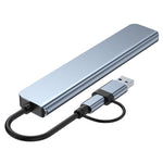 Trạm Đế Đa Năng BYL-2218TU 8 trong 1 USB + USB-C / Type-C Sang USB HUB Adapter, BYL-2218TU