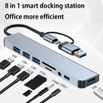 Trạm Đế Đa Năng BYL-2218TU 8 trong 1 USB + USB-C / Type-C Sang USB HUB Adapter, BYL-2218TU
