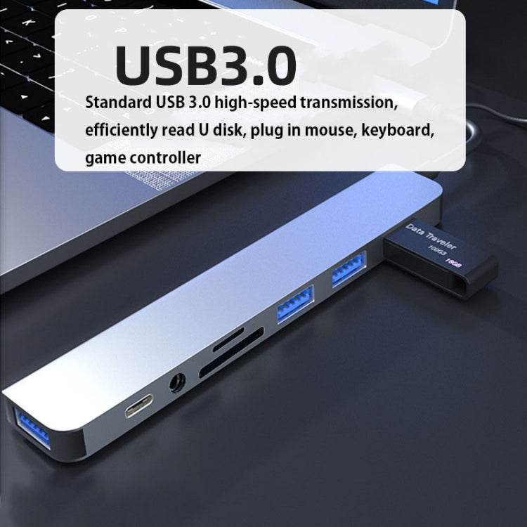 Trạm Đế Đa Năng BYL-2218TU 8 trong 1 USB + USB-C / Type-C Sang USB HUB Adapter, BYL-2218TU
