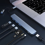 Trạm Đế Đa Năng BYL-2218TU 8 trong 1 USB + USB-C / Type-C Sang USB HUB Adapter, BYL-2218TU