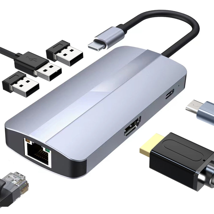 Đế cắm đa năng 6 trong 1 USB-C / Type-C sang USB HUB Adapter BYL-2209