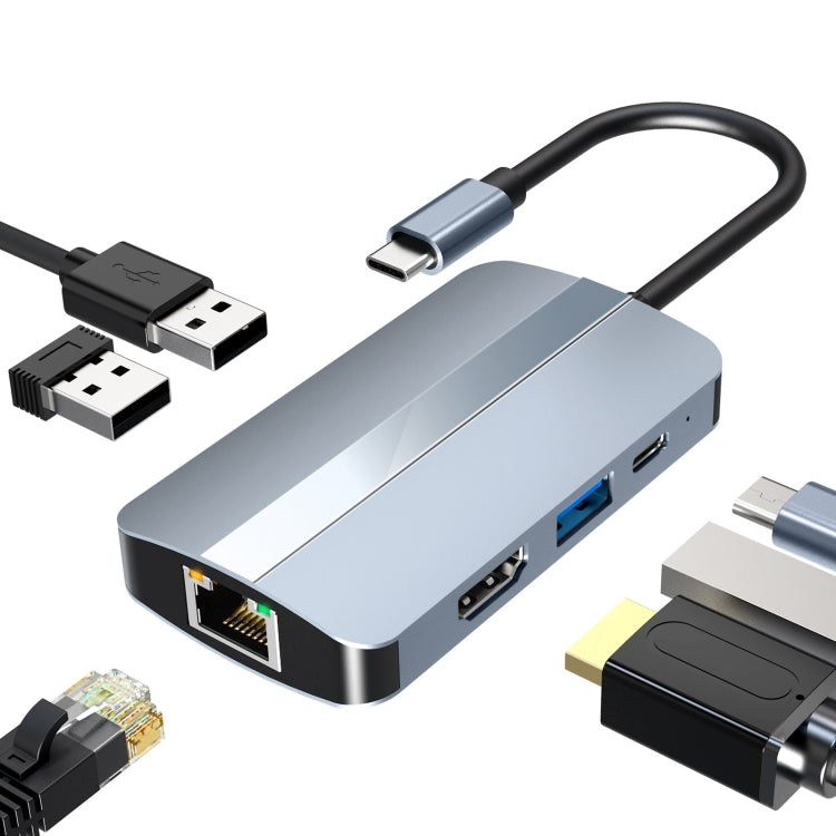 Đế cắm đa năng 6 trong 1 USB-C / Type-C sang USB HUB Adapter BYL-2203