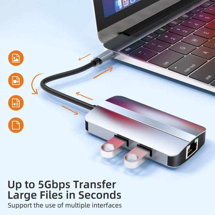 Đế cắm đa năng 6 trong 1 USB-C / Type-C sang USB HUB Adapter BYL-2203