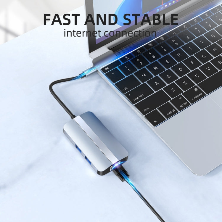Đế cắm đa năng 6 trong 1 USB-C / Type-C sang USB HUB Adapter BYL-2203
