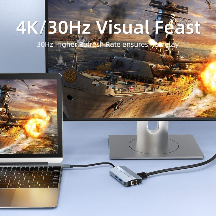 Đế cắm đa năng 6 trong 1 USB-C / Type-C sang USB HUB Adapter BYL-2203
