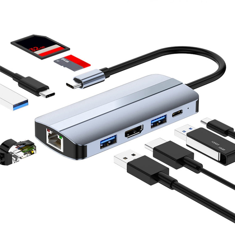 Đế cắm đa năng 9 trong 1 USB-C / Type-C sang USB HUB Adapter BYL-2206