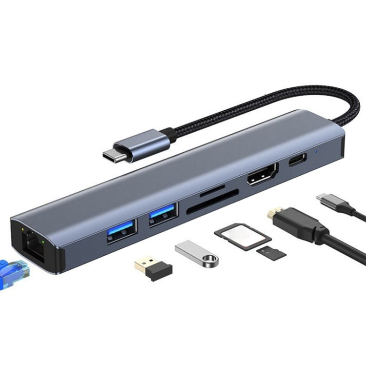 Đế cắm đa năng 7 trong 1 USB-C / Type-C sang USB HUB Adapter BYL-2303