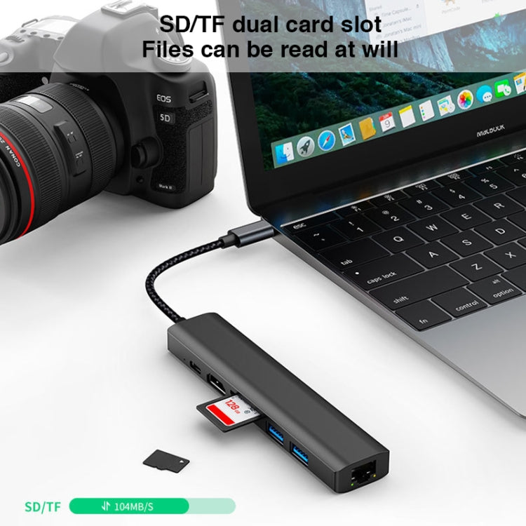 Đế cắm đa năng 7 trong 1 USB-C / Type-C sang USB HUB Adapter BYL-2303