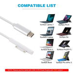 Cáp sạc chuyển đổi Surface Pro 7 / 6 / 5 sang USB-C / Type-C đực cho Microsoft Surface Pro 7 / 6 / 5 / 4 / 3 / Microsoft Surface Go, Type-C sang Microsoft Surface