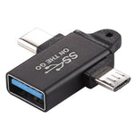 Bộ chuyển đổi hợp kim nhôm USB 3.0 cái sang Type-C / USB-C đực + Micro đực, USB 3.0 cái sang Type-C đực + Micro đực
