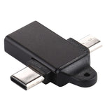 Bộ chuyển đổi hợp kim nhôm USB 3.0 cái sang Type-C / USB-C đực + Micro đực, USB 3.0 cái sang Type-C đực + Micro đực
