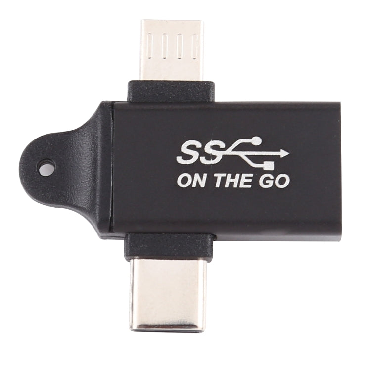 Bộ chuyển đổi hợp kim nhôm USB 3.0 cái sang Type-C / USB-C đực + Micro đực, USB 3.0 cái sang Type-C đực + Micro đực