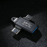Bộ chuyển đổi hợp kim nhôm USB 3.0 cái sang Type-C / USB-C đực + Micro đực, USB 3.0 cái sang Type-C đực + Micro đực