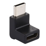 Bộ chuyển đổi hợp kim nhôm Type-C / USB-C đực sang Type-C / USB-C cái góc 90 độ, Type-C đực sang Type-C cái