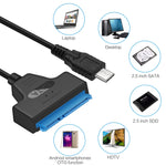 Cáp chuyển đổi dữ liệu USB-C / Type-C 3.1 đực sang SATA (15 chân + 7 chân) HDD, Chiều dài: 20cm, Type-C sang SATA