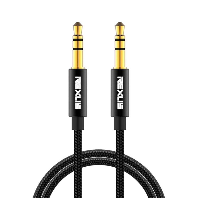 Cáp âm thanh AUX REXLIS 3629 3.5mm đực sang đực mạ vàng cho thiết bị kỹ thuật số chuẩn AUX 3.5mm, Chiều dài: 1.8m