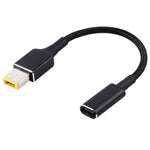 Cáp bện nylon PD 100W 18.5-20V phích cắm vuông sang USB-C / Type-C cho laptop Lenovo