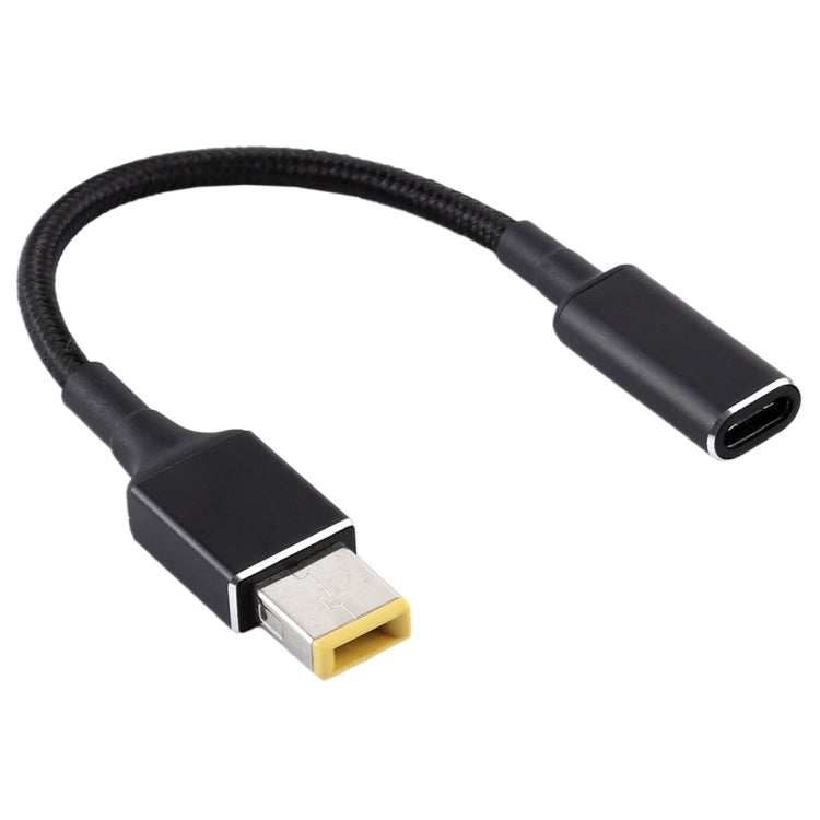 Cáp bện nylon PD 100W 18.5-20V phích cắm vuông sang USB-C / Type-C cho laptop Lenovo