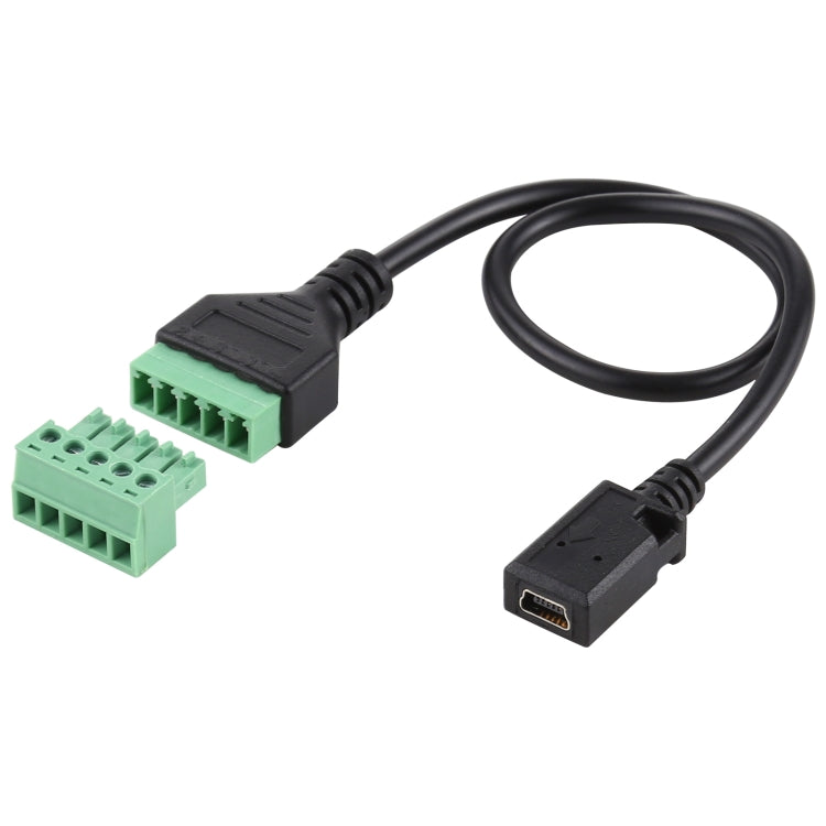 Cáp bộ chuyển đổi kết nối USB không hàn Mini 5 chân cái sang đầu nối cắm 5 chân, Chiều dài: 30cm, Mini 5 chân cái