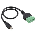 Cáp bộ chuyển đổi kết nối USB không hàn Mini 5 chân đực sang đầu nối cắm 5 chân, Chiều dài: 30cm, Mini 5 chân đực