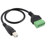 Cáp bộ chuyển đổi kết nối USB không hàn USB Type-B đực sang đầu nối cắm 5 chân, Chiều dài: 30cm, USB Type-B đực