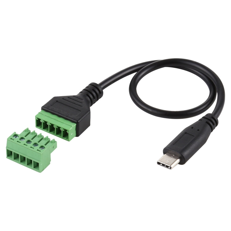 Cáp bộ chuyển đổi kết nối USB không hàn USB-C / Type-C đực sang đầu nối cắm 5 chân, Chiều dài: 30cm, Type-C đực