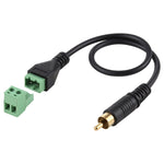Cáp chuyển đổi đầu đực RCA mạ vàng sang đầu cắm 2 chân không cần hàn, kết nối USB không hàn, chiều dài: 30cm, đầu đực RCA
