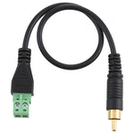 Cáp chuyển đổi đầu đực RCA mạ vàng sang đầu cắm 2 chân không cần hàn, kết nối USB không hàn, chiều dài: 30cm, đầu đực RCA