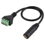 Cáp chuyển đổi đầu nối không cần hàn 3.5mm cái sang đầu cắm 3 chân có thể tháo rời, dài 30cm