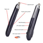Chuột quang không dây thông minh 6 phím PR-08 với chức năng bút cảm ứng & laser, Màu đỏ chức năng laser, Màu trắng chức năng laser, Màu đen chức năng laser, Màu xám chức năng laser, Màu xanh chức năng laser