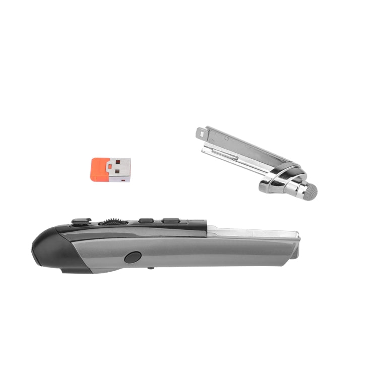 Chuột quang không dây thông minh 6 phím PR-08 với chức năng bút cảm ứng & laser, Màu đỏ chức năng laser, Màu trắng chức năng laser, Màu đen chức năng laser, Màu xám chức năng laser, Màu xanh chức năng laser