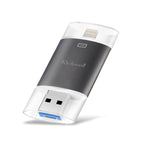 Ổ đĩa flash kim loại đẩy-kéo Richwell 3 trong 1 128G Type-C + 8 Pin + USB 3.0 vỏ đôi với chức năng OTG