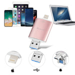 Ổ đĩa flash kim loại đẩy-kéo Richwell 3 trong 1 128G Type-C + 8 Pin + USB 3.0 vỏ đôi với chức năng OTG