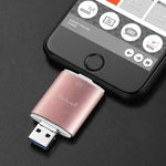 Ổ đĩa flash kim loại đẩy-kéo Richwell 3 trong 1 128G Type-C + 8 Pin + USB 3.0 vỏ đôi với chức năng OTG